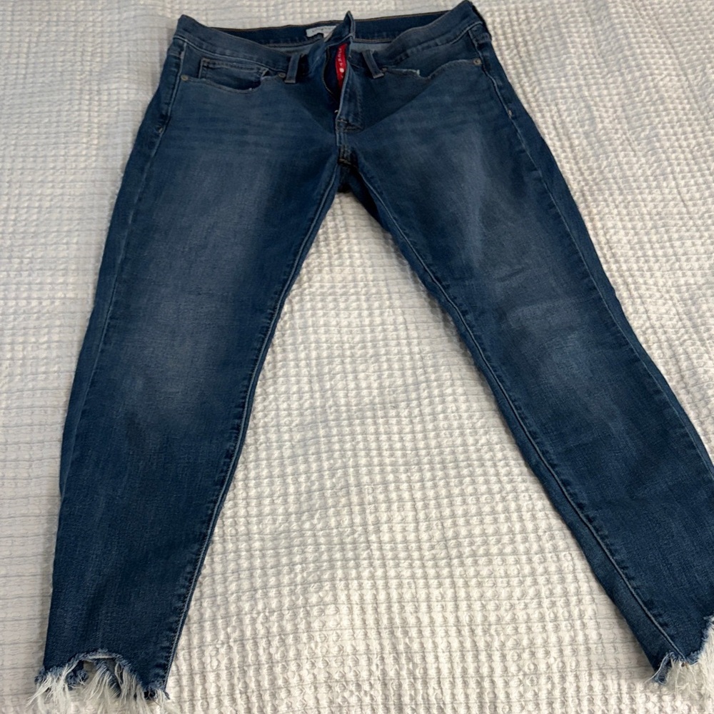 Lucky Brand Dark Blue Ankle Frayed Hem Jeans